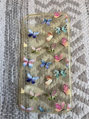 Ardene Clear Butterfly Phone Case - Pink, Blue, Green, Cream iPhone 8 Plus